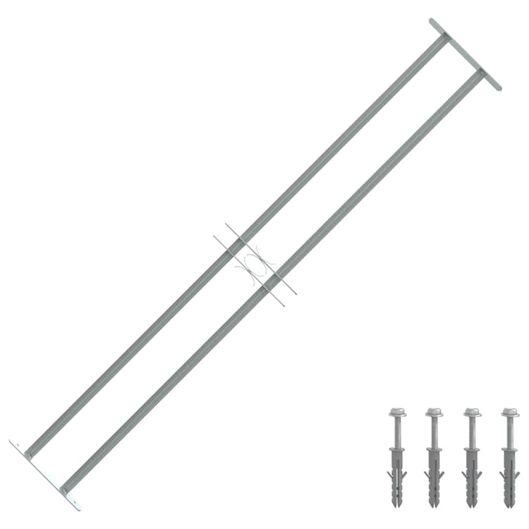 VIDAXL-Fensterschutzschutz mit 2 Cross-Rods 1000-1500 mm einstellbar
