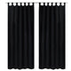 Vidaxl Micro-Satin-Vorhänge mit Ringen 140 x 175 cm 2 Stücke (schwarz)