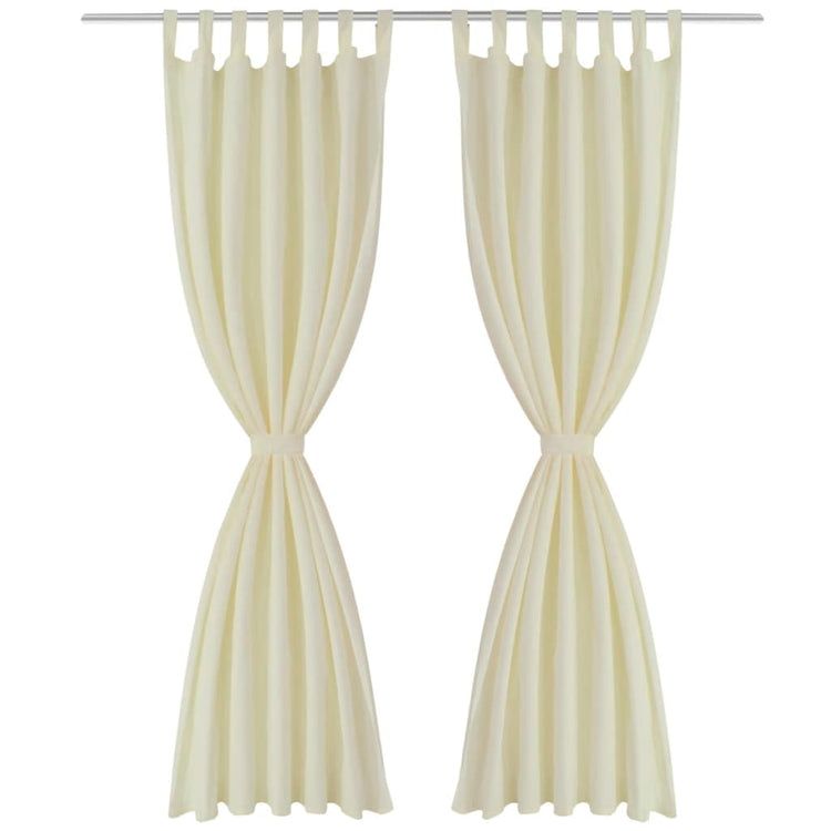 Vidaxl Micro-Satin-Vorhänge mit Ringen 140 x 245 cm 2 Stück (Creme)