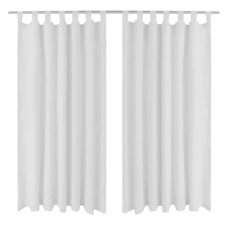Vidaxl Micro-Satin-Vorhänge mit Ringen 140 x 175 cm 2 Stück (Creme)