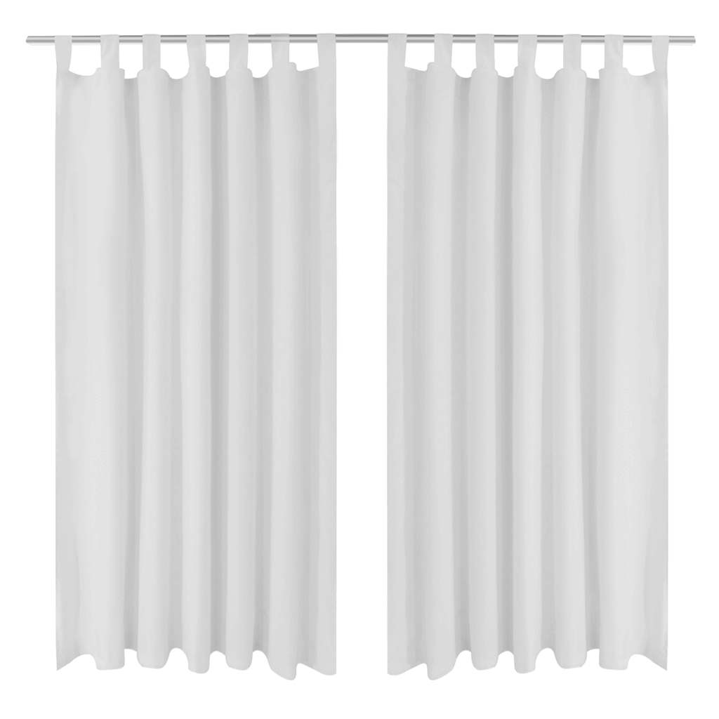 Vidaxl Mikrosatin-Vorhänge mit Ringen 140 x 175 cm 2 Stück (Creme)