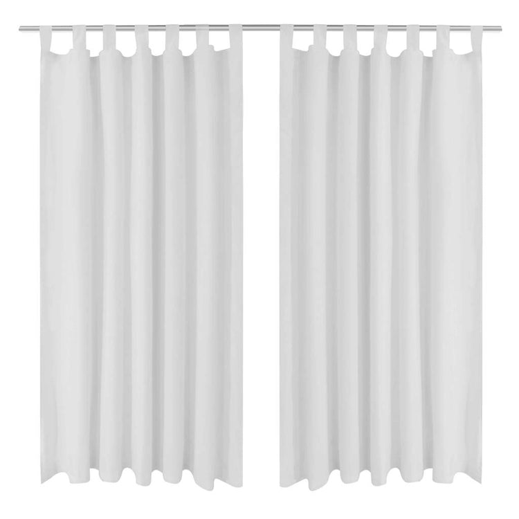Vidaxl Mikrosatin-Vorhänge mit Ringen 140 x 175 cm 2 Stück (Creme)