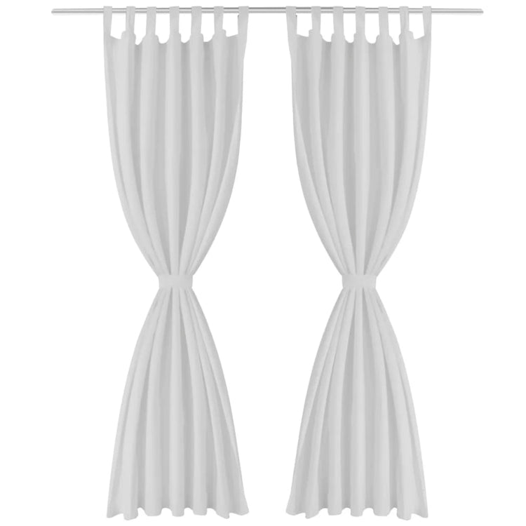 Vidaxl Micro-Satin-Vorhänge mit Ringen 140 x 175 cm 2 Stück (Creme)