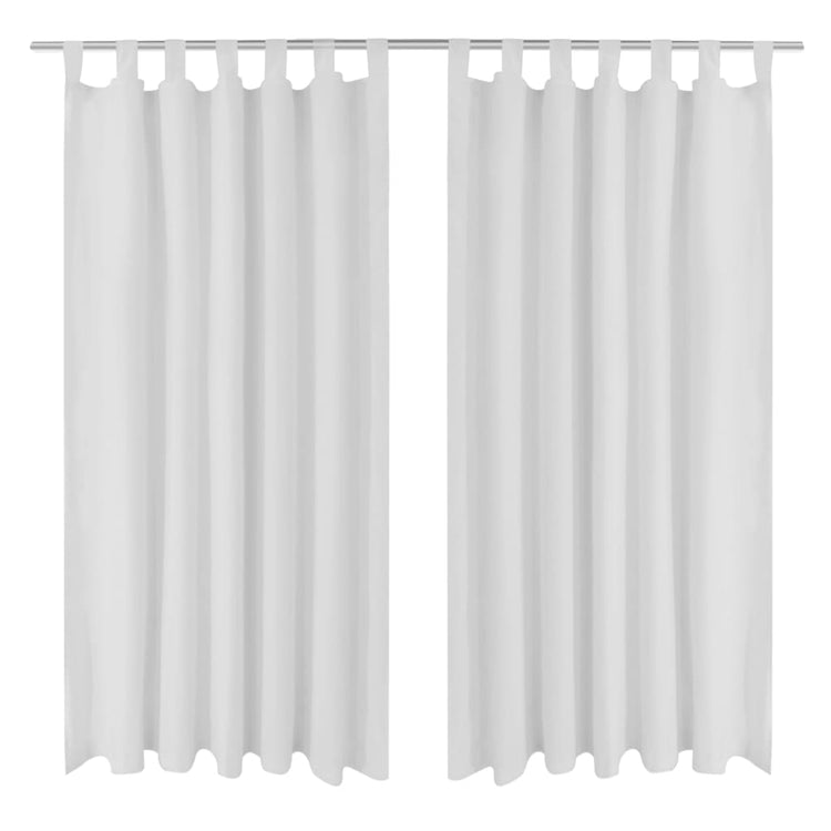 Vidaxl Micro-Satin-Vorhänge mit Ringen 140 x 225 cm 2 Stücke (weiß)