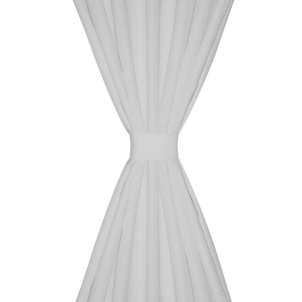 Vidaxl Micro-Satin-Vorhänge mit Ringen 140 x 225 cm 2 Stücke (weiß)