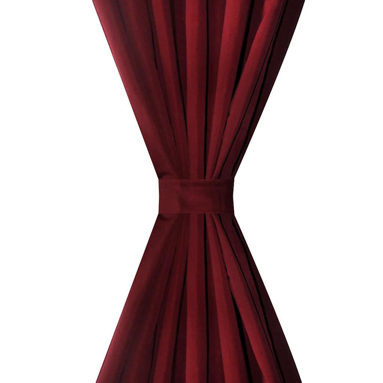VIDAXL MICRO-SATIN-Vorhänge mit Ringen 140 x 175 cm 2 Stücke (Weinrot)