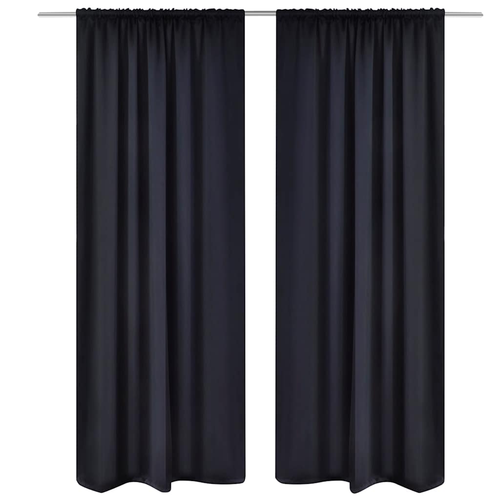 VIDAXL -Vorhänge mit Slots 135 x 245 cm schwarz 2 STs