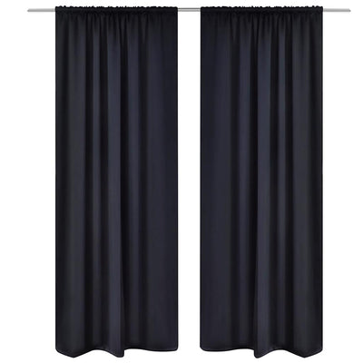VIDAXL -Vorhänge mit Slots 135 x 245 cm schwarz 2 STs