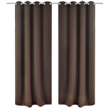 VIDAXL -Vorhänge mit Metallringen 135 x 245 cm 2 Stücke (braun) - afbeelding 1