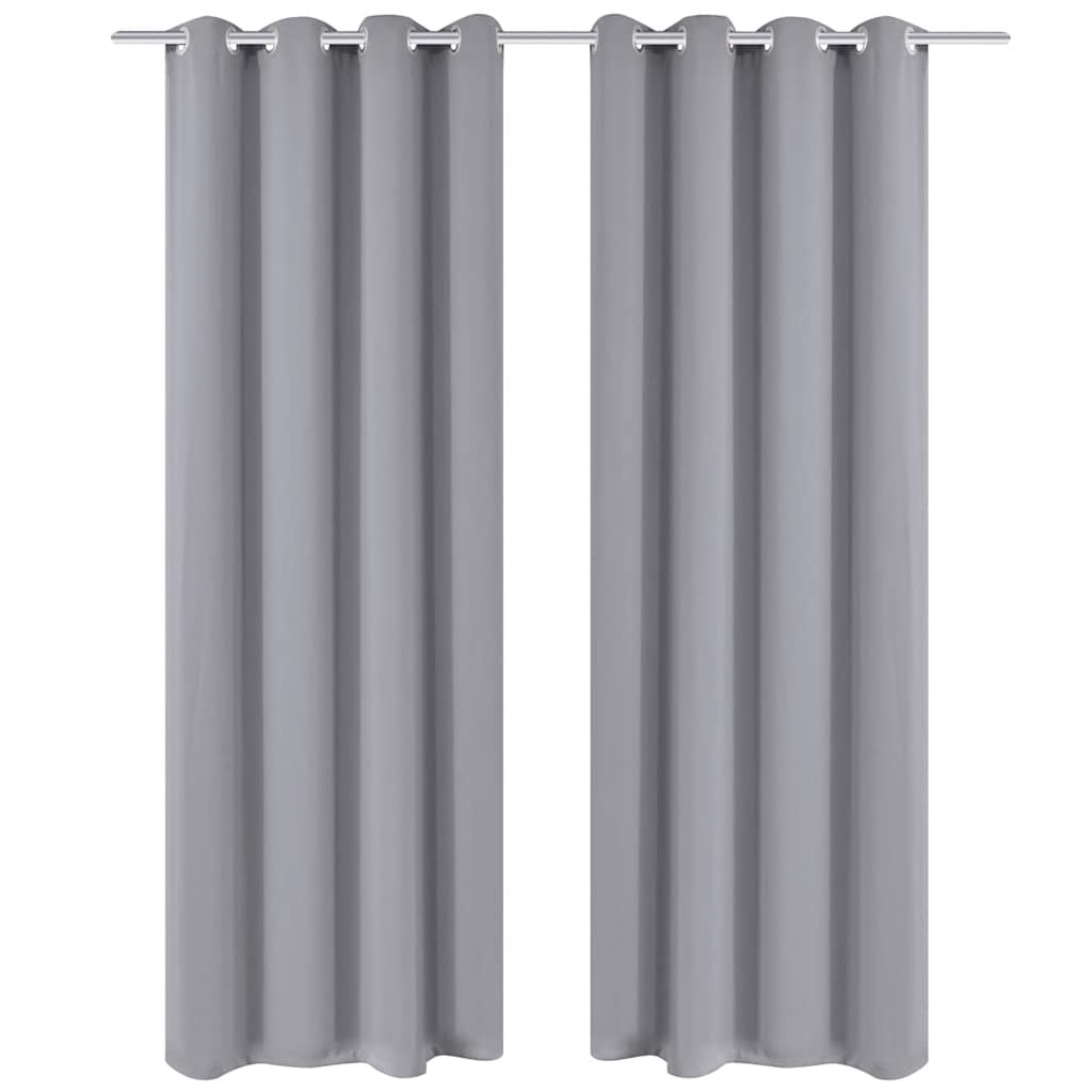 VIDAXL -Vorhänge mit Metallringen 135 x 245 cm 2 Stücke (grau)