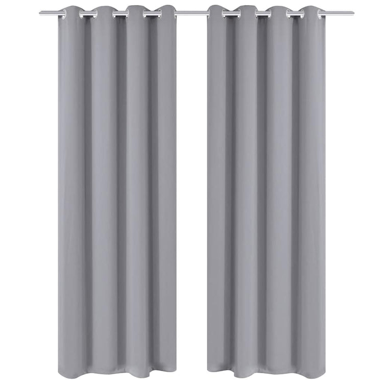VIDAXL -Vorhänge mit Metallringen 135 x 245 cm 2 Stücke (grau)
