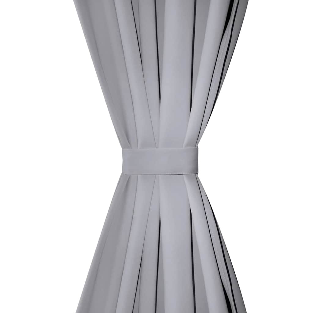 VIDAXL -Vorhänge mit Metallringen 135 x 245 cm 2 Stücke (grau)