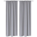 VIDAXL -Vorhänge mit Slots 135 x 245 cm grau 2 STs - afbeelding 1