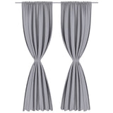 VIDAXL -Vorhänge mit Slots 135 x 245 cm grau 2 STs - afbeelding 2
