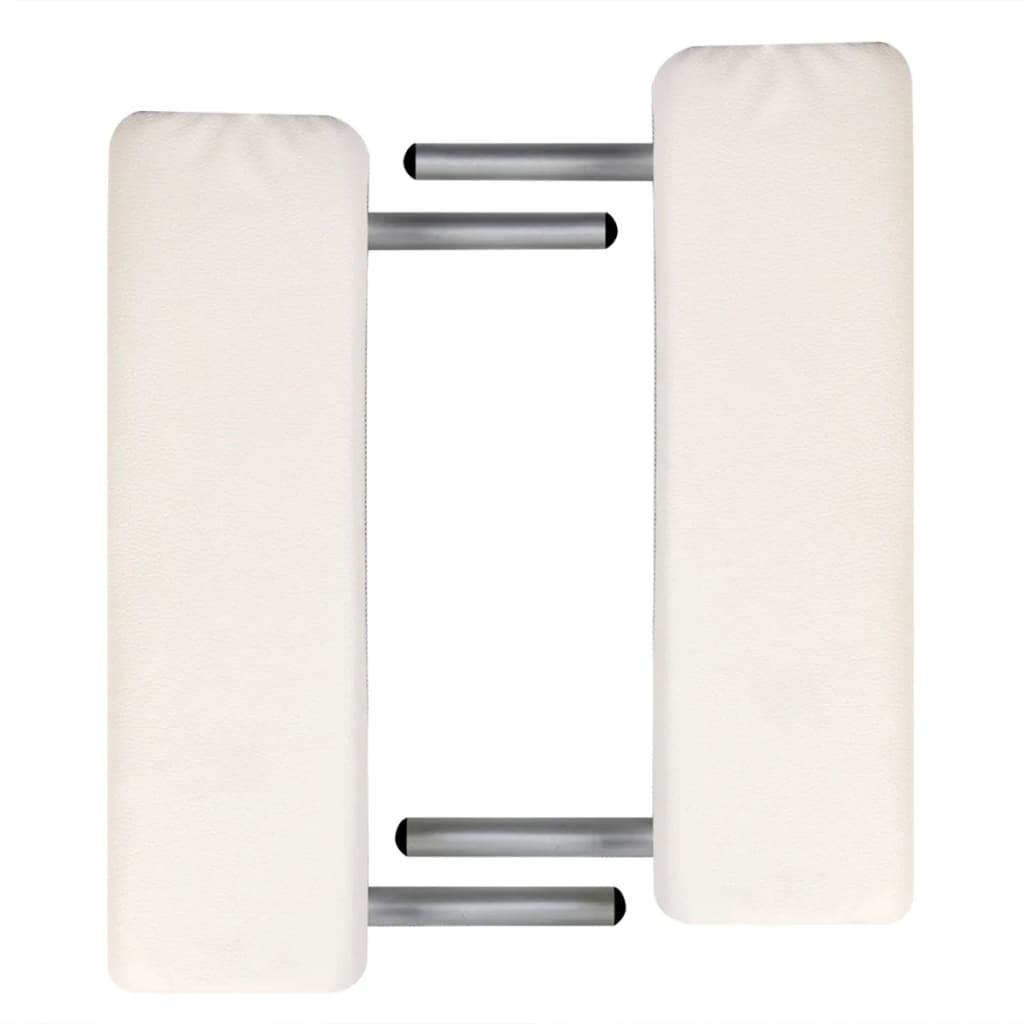 VIDAXL -Massage -Tabelle mit 2 Zonen falten Aluminiumrahmen Creme weiß
