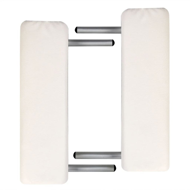 VIDAXL -Massage -Tabelle mit 2 Zonen falten Aluminiumrahmen Creme weiß
