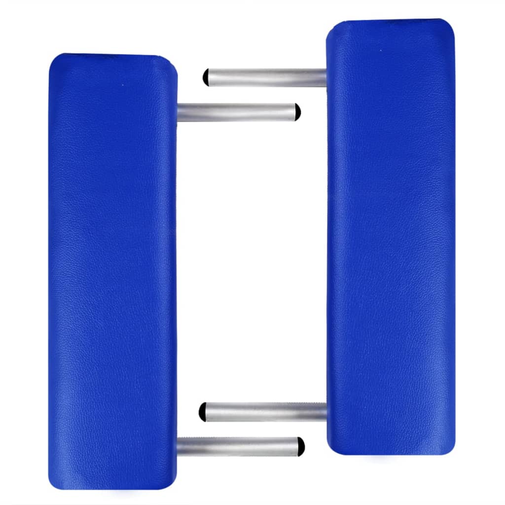 Vidaxl -Massage -Tabelle mit 2 Zonen falten Aluminiumrahmen blau