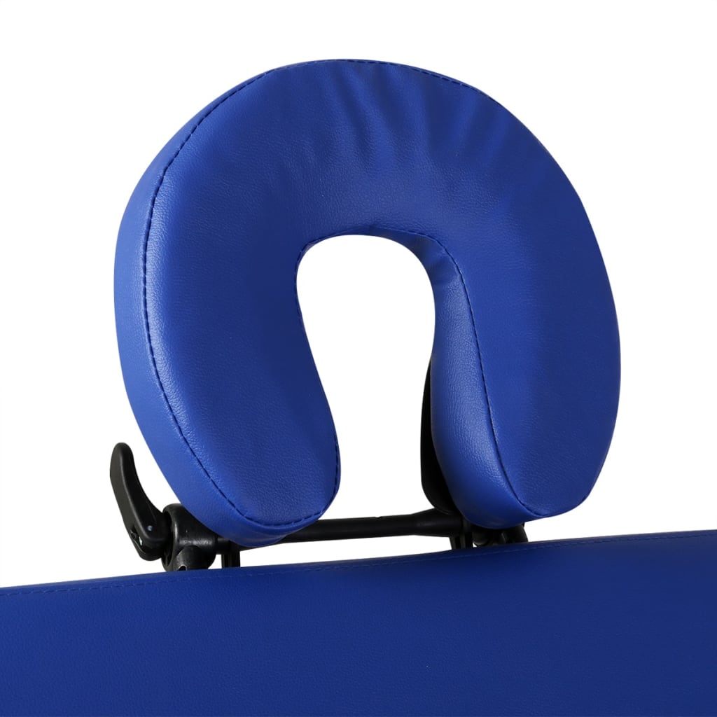 Vidaxl -Massage -Tabelle mit 2 Zonen falten Aluminiumrahmen blau
