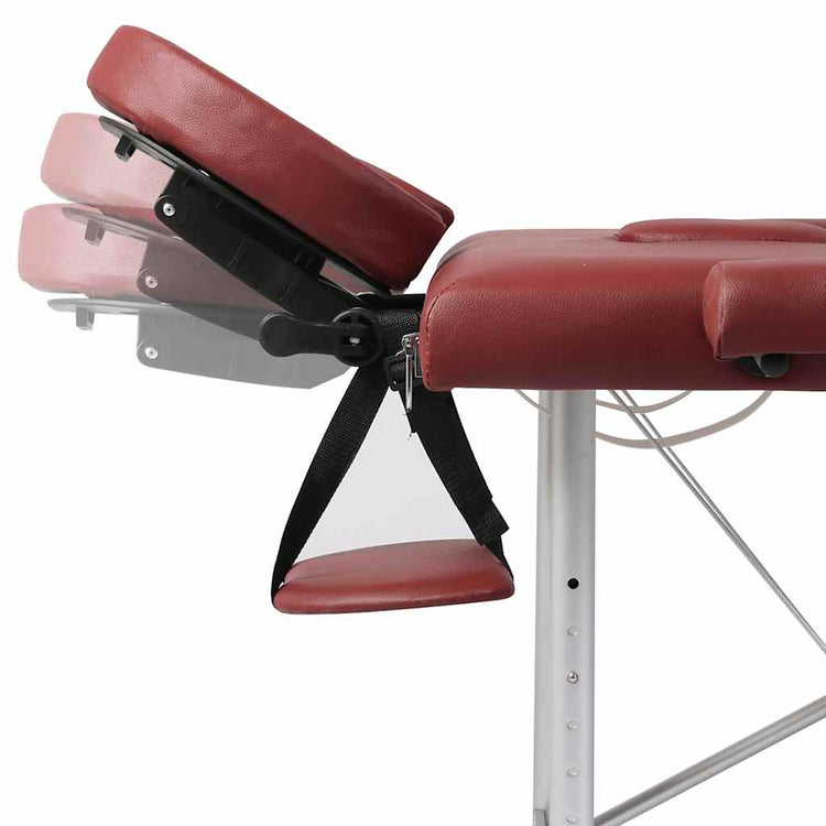 VIDAXL -Massage -Tabelle mit 2 Zonen -Falten -Aluminiumrahmen rot