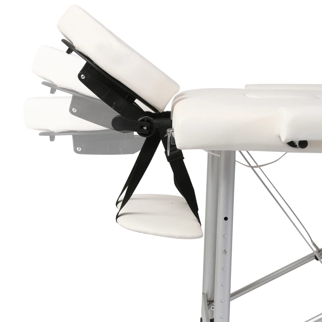 VIDAXL Faltbare Massage Tabelle 3 Zonen mit Aluminiumrahmen (Creme)