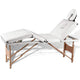 Vidaxl Faltbare Massage Tabelle 4 Zonen mit Holzrahmen (Creme)