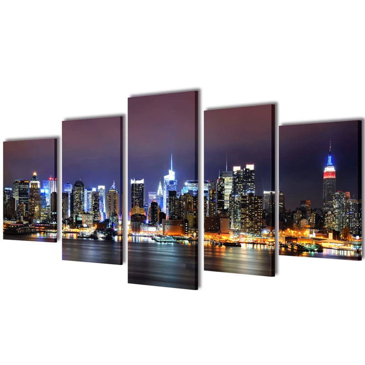 VIDAXL -Leinwand Wanddruck Set farbenfrohe York Skyline 200 x 100 cm