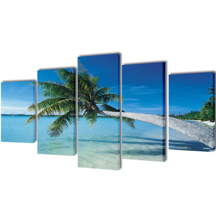 Vidaxl Canvas Walldruck Sandstrand mit Palme 200 x 100 cm