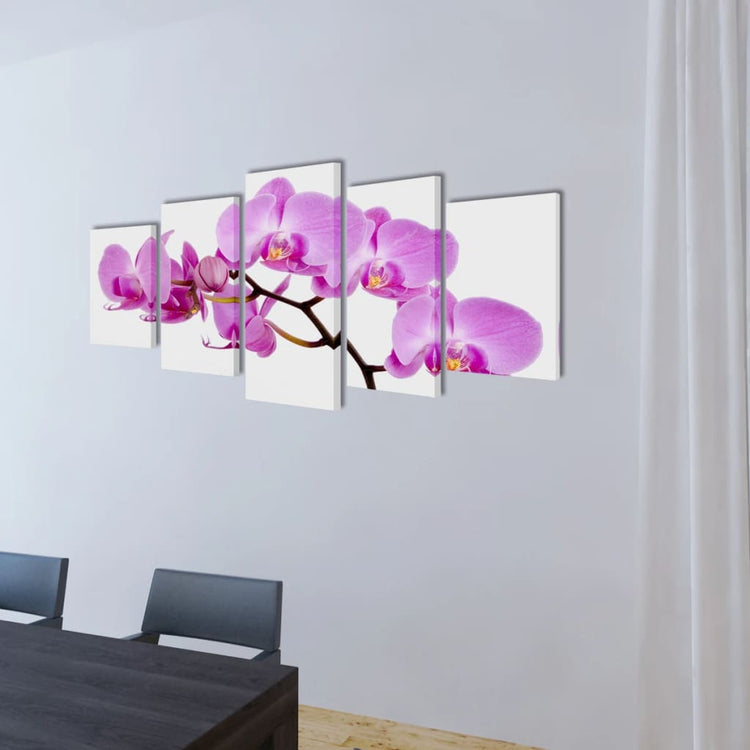 VIDAXL -Leinwand Wanddruck Set Orchid 200 x 100 cm