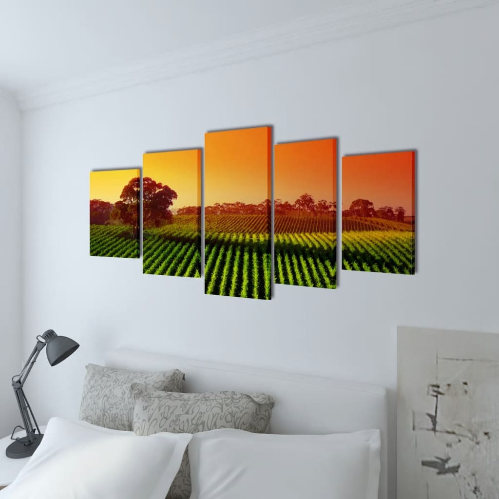 VIDAXL -Leinwand -Wanddruck gesetzt Felder 200 x 100 cm