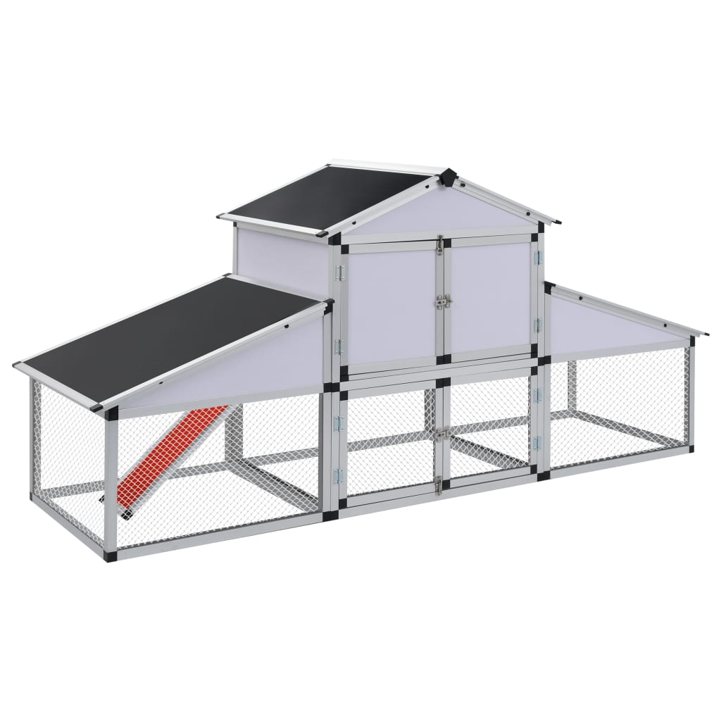 Vidaxl Chicken Coop mit Ren und Nest Box Aluminium
