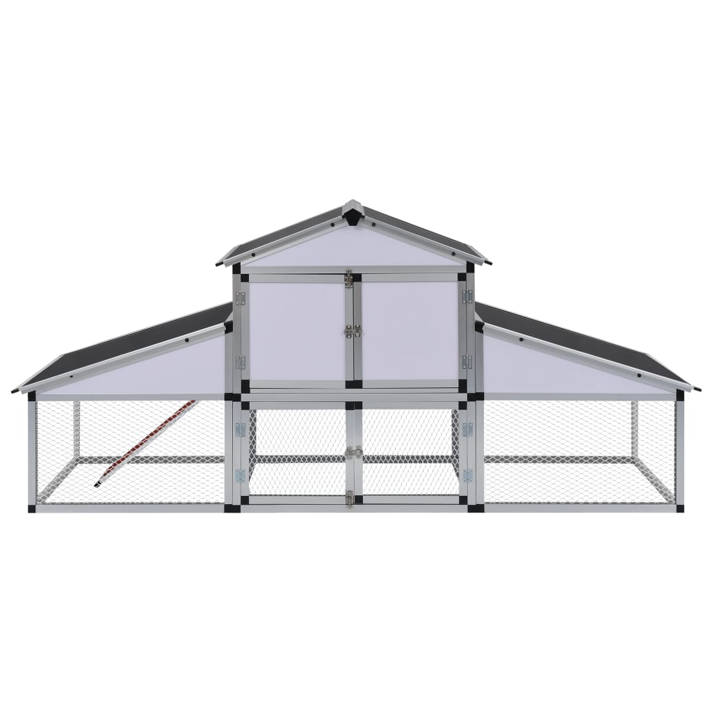Vidaxl Chicken Coop mit Ren und Nest Box Aluminium
