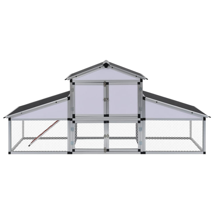 Vidaxl Chicken Coop mit Ren und Nest Box Aluminium