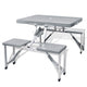 Vidaxl Camping -Tisch mit vier Sitzen faltbares Aluminiumgrau