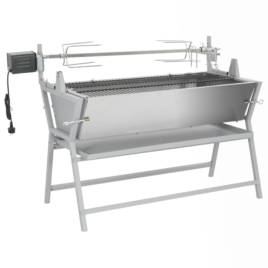 Vidaxl Drehspucke -Grill -Eisen und Edelstahl