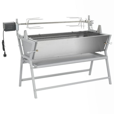 Vidaxl Drehspucke -Grill -Eisen und Edelstahl