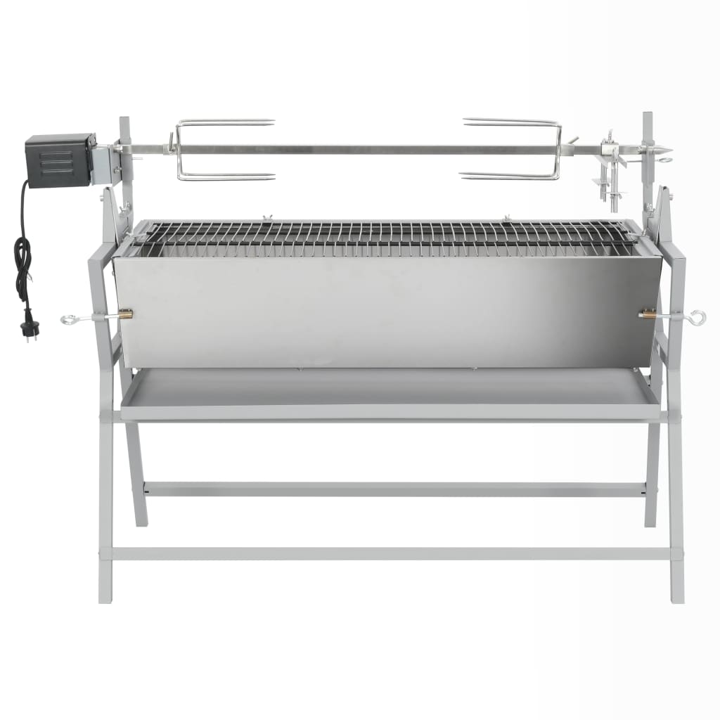 Vidaxl Drehspucke -Grill -Eisen und Edelstahl