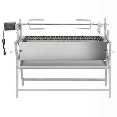 Vidaxl Drehspucke -Grill -Eisen und Edelstahl