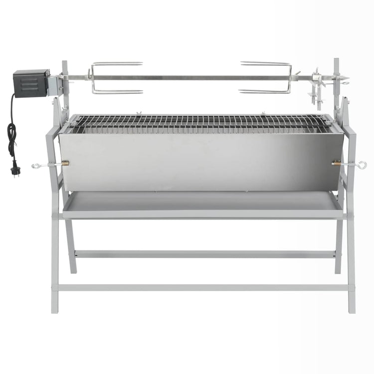 Vidaxl Drehspucke -Grill -Eisen und Edelstahl