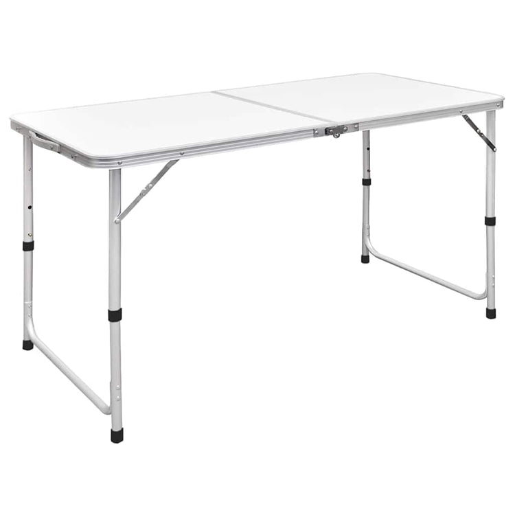 VIDAXL Camping Tabelle zusammenklappbar und einstellbar 120 x 60 cm Aluminium