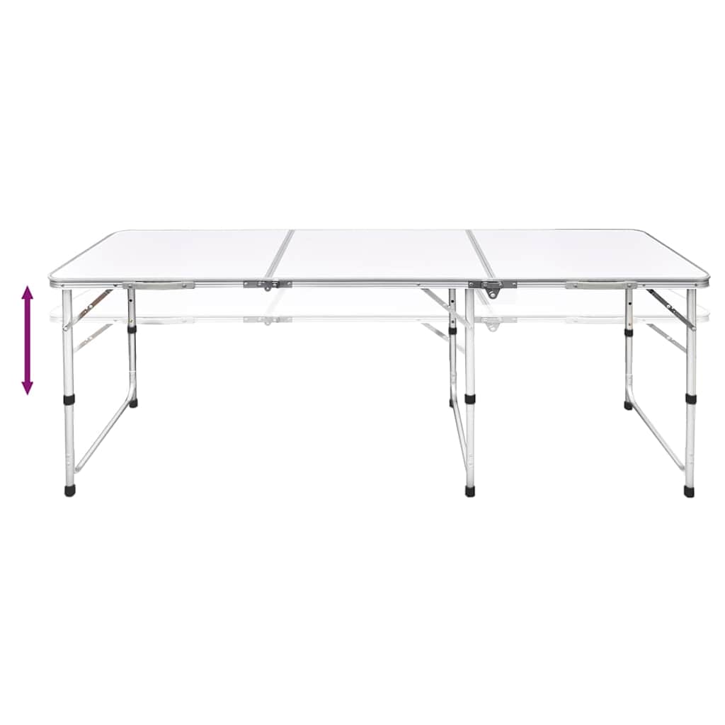 Vidaxl Camping Tabelle faltbar und einstellbar in Höhe Aluminium 180 x 60 cm