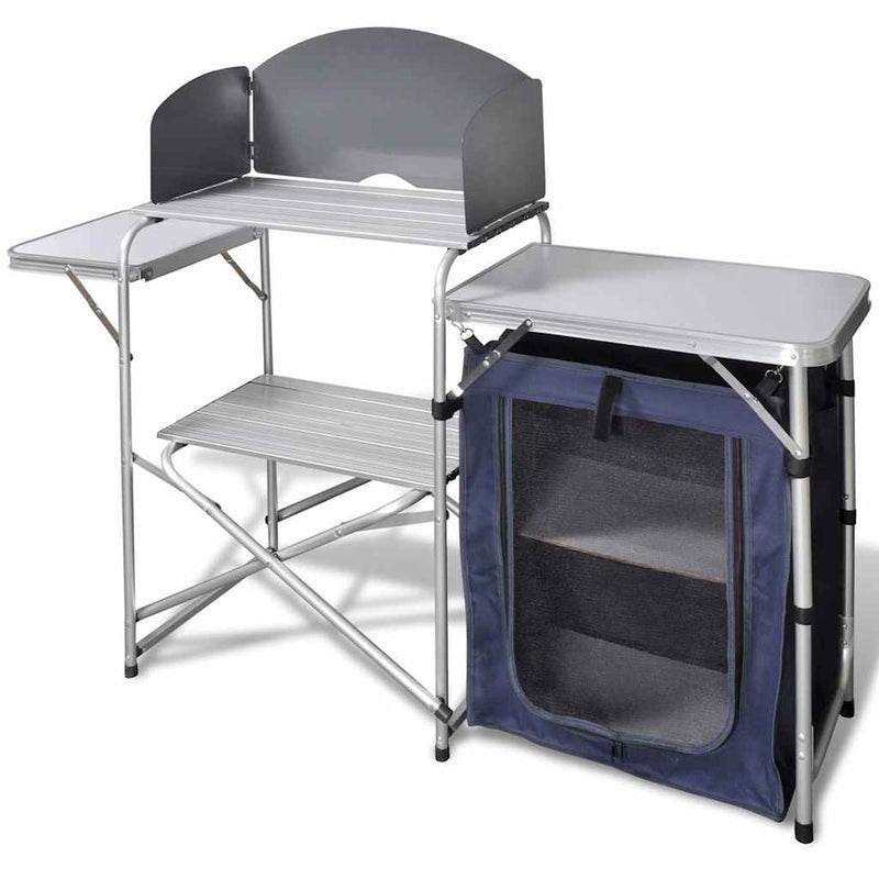 Vidaxl Camping Küche faltbar mit Windschutzscheibenaluminium