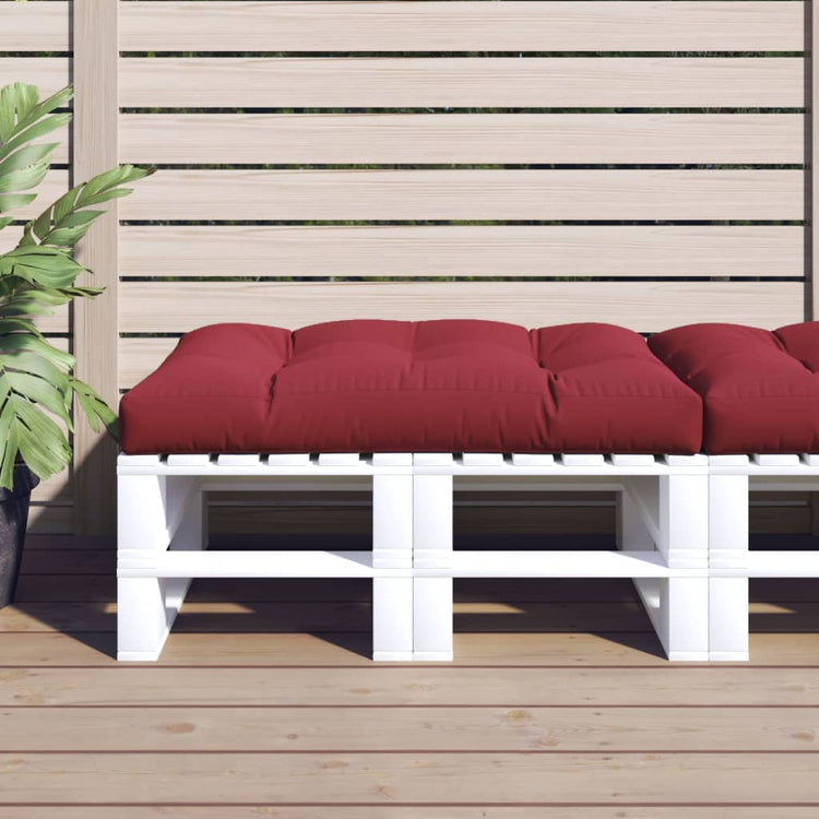 Vidaxl Palettenkissen 120 x 80 x 12 cm Stoffwein rot