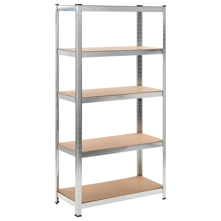 VIDAXL-LAGE RARK 5-layer Stahl und verarbeitetes Holzgrau