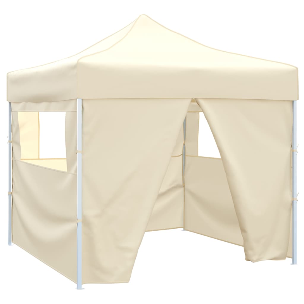 Vidaxl -Klappzelt mit 4 Seitenwänden 3x3 m Creme