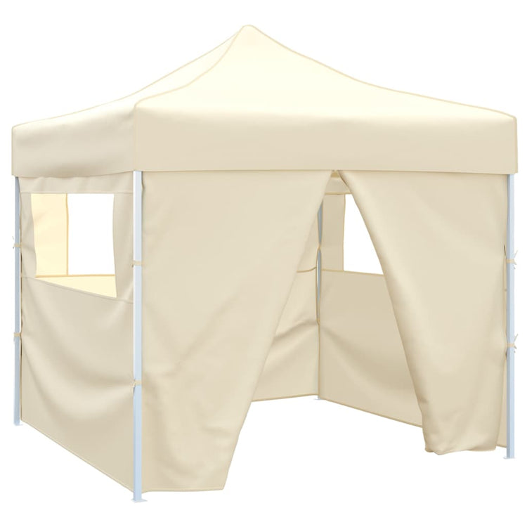 Vidaxl -Klappzelt mit 4 Seitenwänden 3x3 m Creme