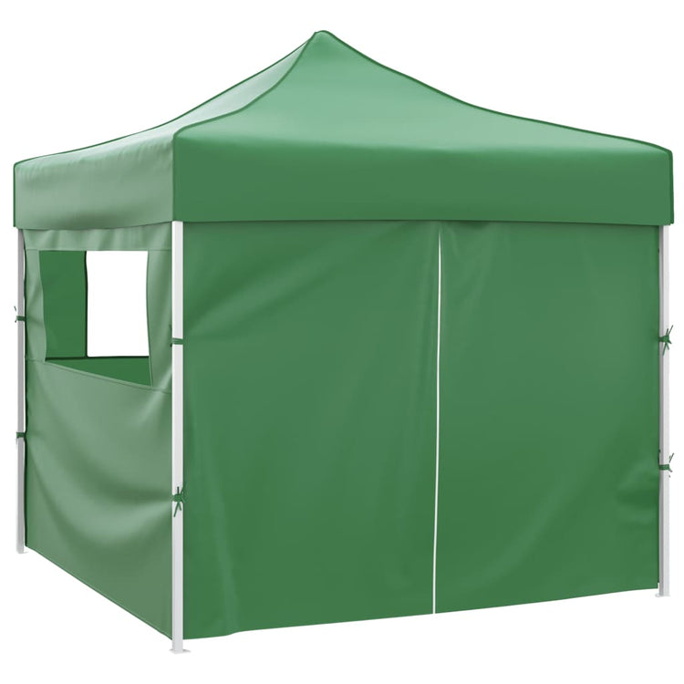 Vidaxl -Faltzelt mit 4 Seitenwänden 3x3 m grün