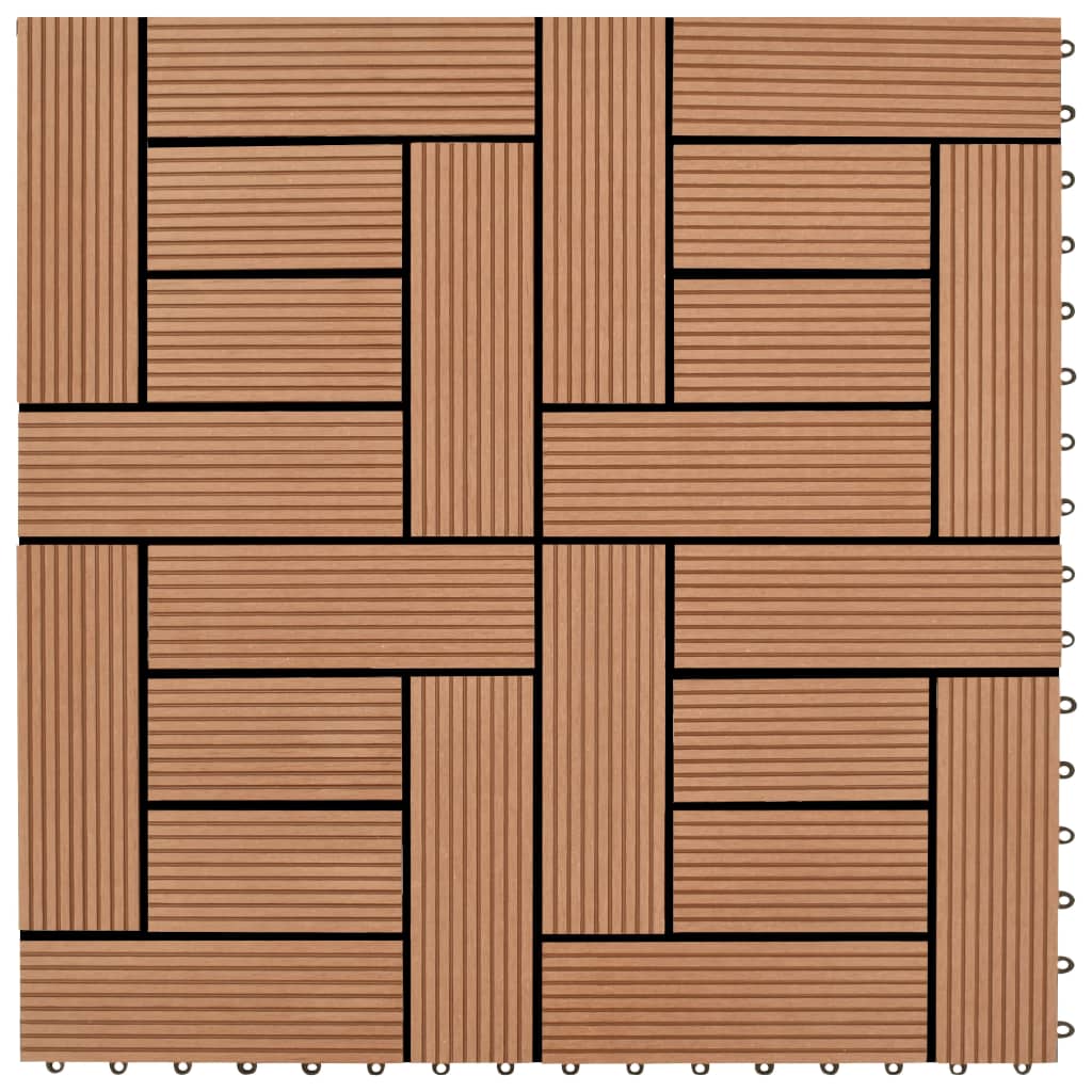 VIDAXL -Terrassenfliesen 11 Stücke 30 x 30 cm WPC 1 M2 BROWN
