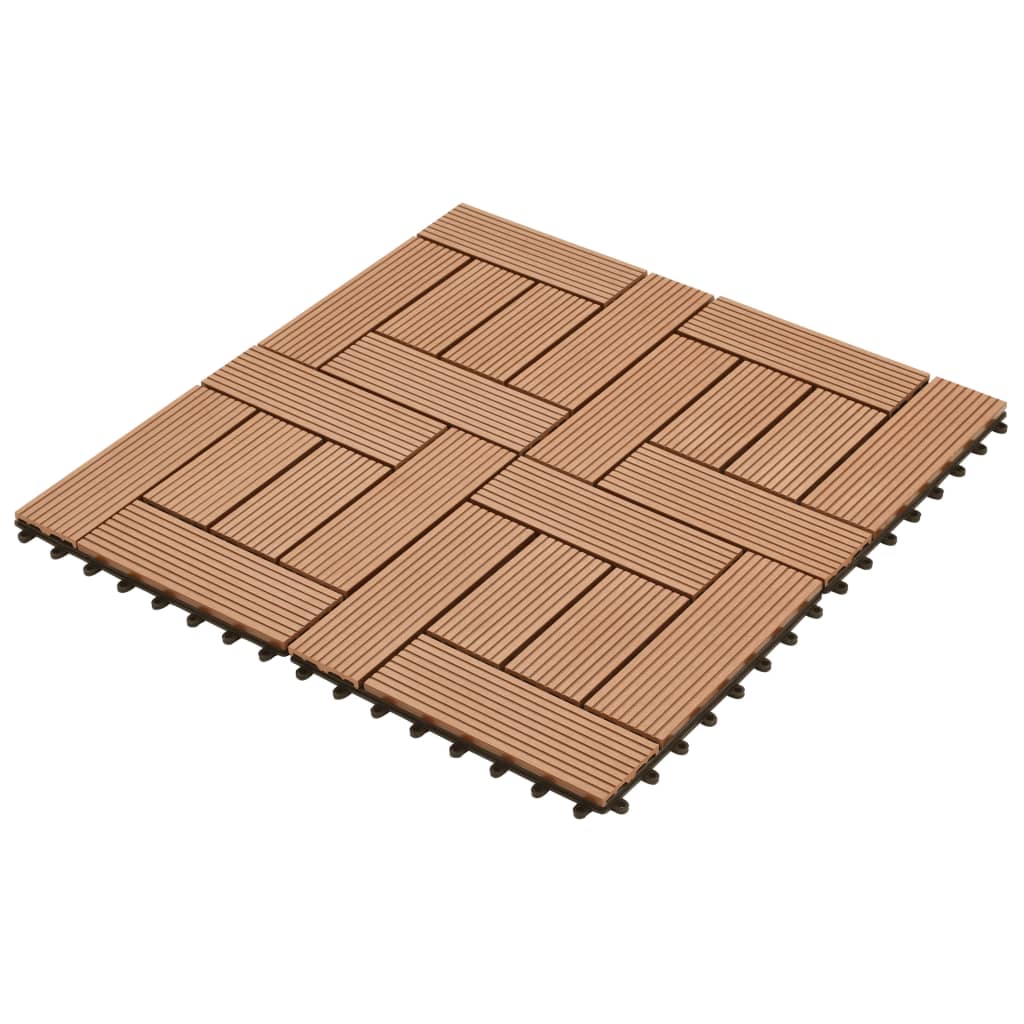 VIDAXL -Terrassenfliesen 11 Stücke 30 x 30 cm WPC 1 M2 BROWN