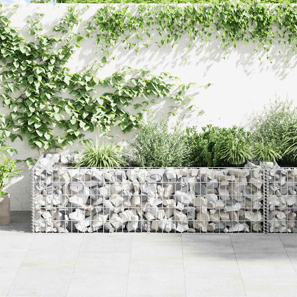 Vidaxl Gabion -Pflanzer Benk 180x90x50 cm verzinkter Stahl