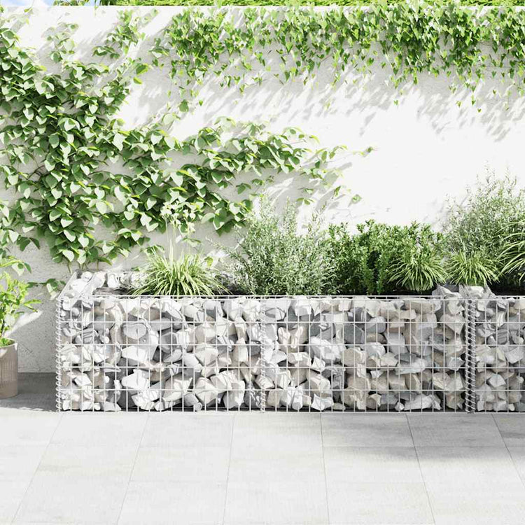 Vidaxl Gabion -Pflanzer Benk 180x90x50 cm verzinkter Stahl